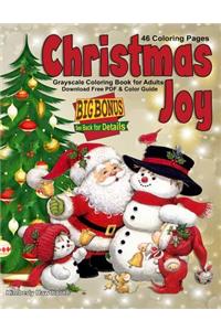 Christmas Joy Grayscale Coloring Book for Adults