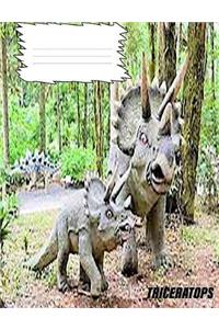 Triceratops Dinosaur Wide-rule lined Composition Book