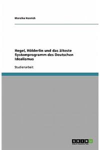 Hegel, Hölderlin und das älteste Systemprogramm des Deutschen Idealismus