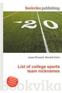 List of College Sports Team Nicknames