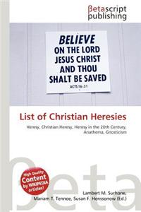 List of Christian Heresies