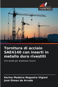 Tornitura di acciaio SAE4140 con inserti in metallo duro rivestiti