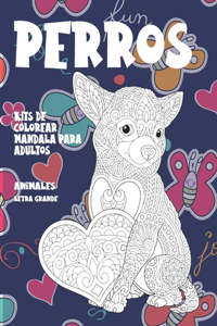 Kits de colorear Mandala para adultos - Letra grande - Animales - Perros