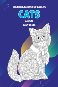 Animal Coloring Books for Adults Easy Level - Cats