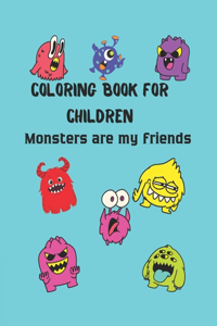 Coloring book for children. Monsters are my friends