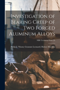 Investigation of Bearing Creep of Two Forged Aluminum Alloys; NBS Technical Note 55