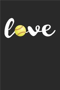 Softball Training Journal - Gift for Softball Player - Love Softball Notebook - Softball Diary