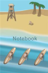 Tropical Surf Team Pugs Notebook