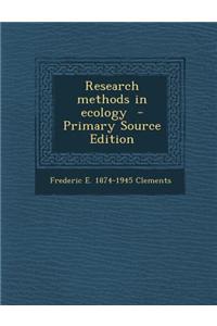 Research Methods in Ecology