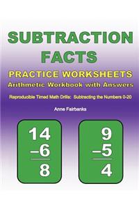 Subtraction Facts Practice Worksheets Arithmetic Workbook with Answers