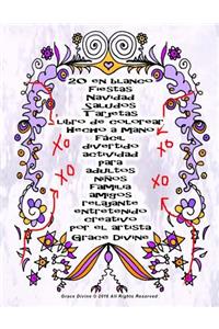 20 en blanco Fiestas Navidad Saludos Tarjetas libro de colorear Hecho a mano fácil divertido actividad para adultos niños familia amigos relajante entretenido creativo por el artista Grace Divine