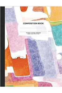 Abstract Watercolor Composition Notebook: Wide Ruled
