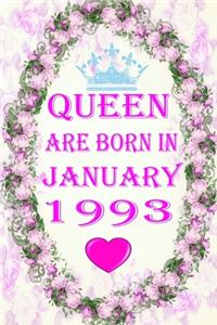 Queen Are Born In January 1993: Journal (Diary, Notebook): Funny Blank Lined Notebook Gift for Women and Birthday Card Alternative for Friend or Coworker: January Journal January N