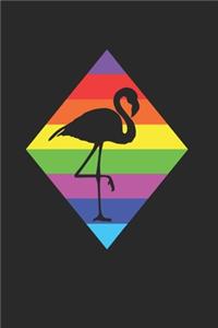 Gay Pride With A Flamingo Notebook - Lesbian Journal Planner