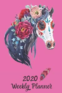 2020 Weekly Planner: 2020 Weekly Schedule - 2020 Weekly Planner Horse - 2020 Planners Feminine - 2020 Weekly Calendar - 2020 Planner Horses - Horse Lovers Planner - 2020