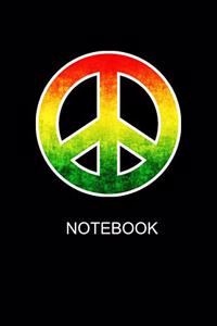 Notebook: Peace Symbol Rasta Reggae Style Jamaica Journal/Notebook Blank Lined Ruled 6x9 120 Pages