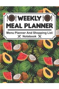 Weekly Meal Planner - Menu Planner And Shopping List Notebook