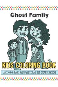 Ghost Family Kids Coloring Book Large Color Pages With White Space For Creative Designs