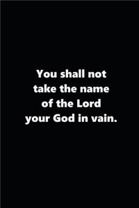 2020 Weekly Planner Religious Theme 2nd Commandment Modern Black White