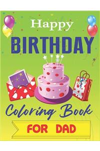 Happy Birthday Coloring Book for DAD