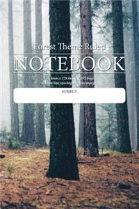 Forest Theme Ruled Notebook