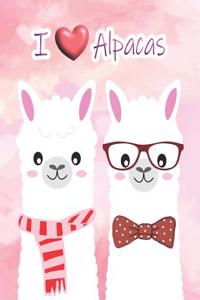 I Love Alpacas Notebook (College Ruled, Large 8.5x11, 130 Pages)