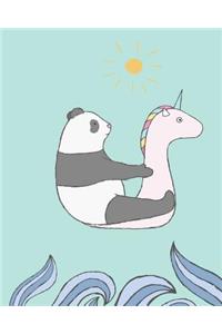 Panda Riding Unicorn Journal