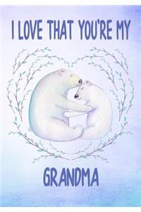I Love That You're My Grandma Keepsake Journal Polar Bears