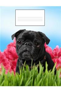 Black Pug Composition Notebook