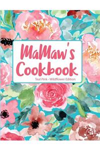Mamaw's Cookbook Teal Pink Wildflower Edition