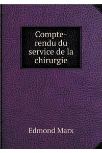 Compte-rendu du service de la chirurgie