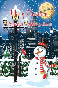 Merry Christmas Cityscape Coloring Book