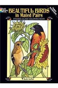 Beautiful Birds in Mated Pairs Stained Glass Coloring Book