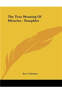 The True Meaning of Miracles - Pamphlet