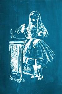 Alice in Wonderland Chalkboard Journal - Drink Me! (Aqua)