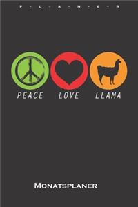 Peace Love Llama Monatsplaner