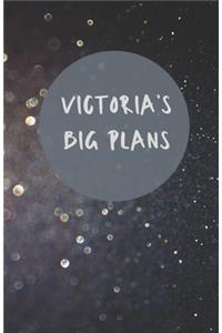 Victoria's Big Plans - Notebook/Journal/Diary - Personalised Girl/Women's Gift - Birthday/Party Bag Filler - 100 lined pages (Dark glitter)