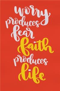 Worry Produces Fear Faith Produces Life