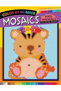 Animals Mosaics Pixel Coloring Books