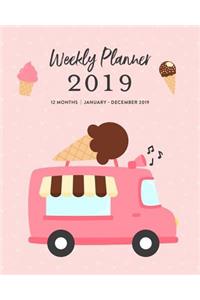 Weekly Planner 2019, 12 Months, January - December 2019