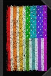 Rainbow Us Flag Journal Notebook