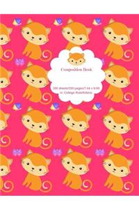 Composition Book 100 Sheets/200 Pages/7.44 X 9.69 In. College Ruled/ Kittens