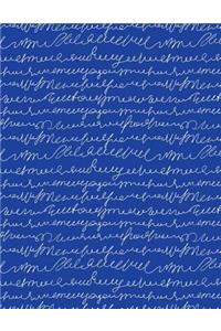 My Big Fat Bullet Journal Scribbly Handwriting White on Blue