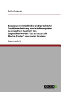 Kooperative inhaltliche und sprachliche Textüberarbeitung von Inhaltsangaben zu einzelnen Kapiteln des Jugendlesewerkes 'Las estatuas de Machu Picchu' von Javier Navarro