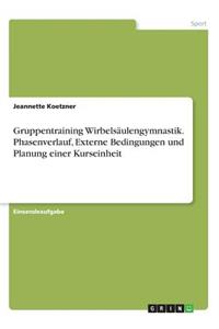 Gruppentraining Wirbelsäulengymnastik. Phasenverlauf, Externe Bedingungen und Planung einer Kurseinheit