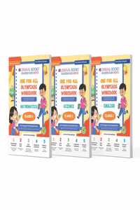 Oswaal One For All Olympiad Workbook Class 1 (Set of 3 Books) Maths, Science & English For 2024-25 Exam