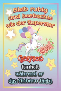 Bleib ruhig und beobachte wie Superstar Grayson funkelt während sie das Einhorn färbt