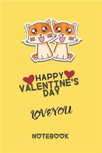 Cute Cats Valentine's Day Gift for Cat lovers Notebook journal
