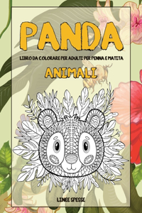 Libro da colorare per adulti per penna e matita - Linee spesse - Animali - Panda