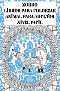 Libros para colorear - Nivel fácil - Animal para adultos - Zorro